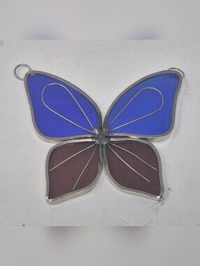 Stained Glass Purple And Blue Butterfly